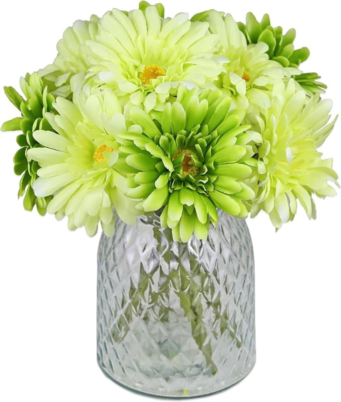 Artificial African Daisies Flowers African Daisy Silk Flowers Artificial Gerbera Daisies Pack of 10 (Green)